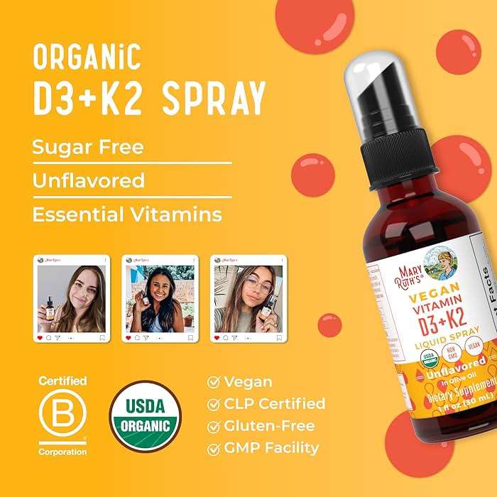 MaryRuth's Organic D3 + K2 Spray for Adults & Kids for Bone Health | Vitamin D3 as Cholecalciferol | Vitamin K2 | Immunity | Mineral Absorption | Heart Health | Vegan | Non-GMO | Gluten Free | 1 Fl Oz - Image 9