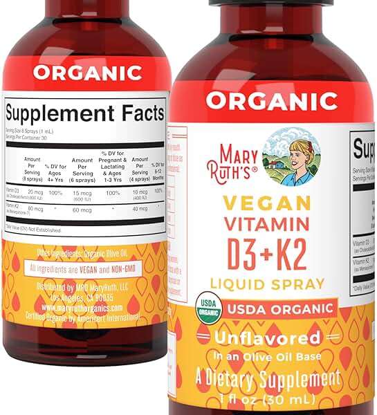 MaryRuth's Organic D3 + K2 Spray for Adults & Kids for Bone Health | Vitamin D3 as Cholecalciferol | Vitamin K2 | Immunity | Mineral Absorption | Heart Health | Vegan | Non-GMO | Gluten Free | 1 Fl Oz - Image 10