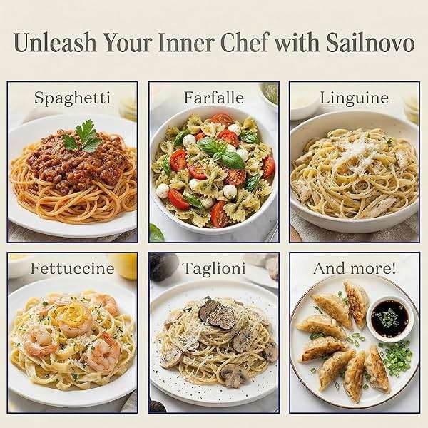 Sailnovo 3 in 1 Pasta Maker Machine - 9 Adjustable Thickness Settings Aluminum Alloy Pasta Roller & 2 Width Cutters for Fresh Spaghetti, Fettuccini, Lasagna, Dumplings - Stainless Steel, Silver - Image 9