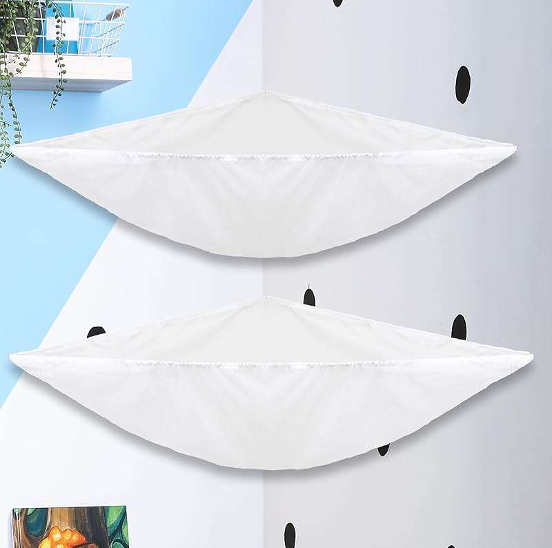 Simple Houseware 2 Pack Stuffed Animal Toy Hammock Net, Corner Wall Storage for Kids Room, White - Image 2