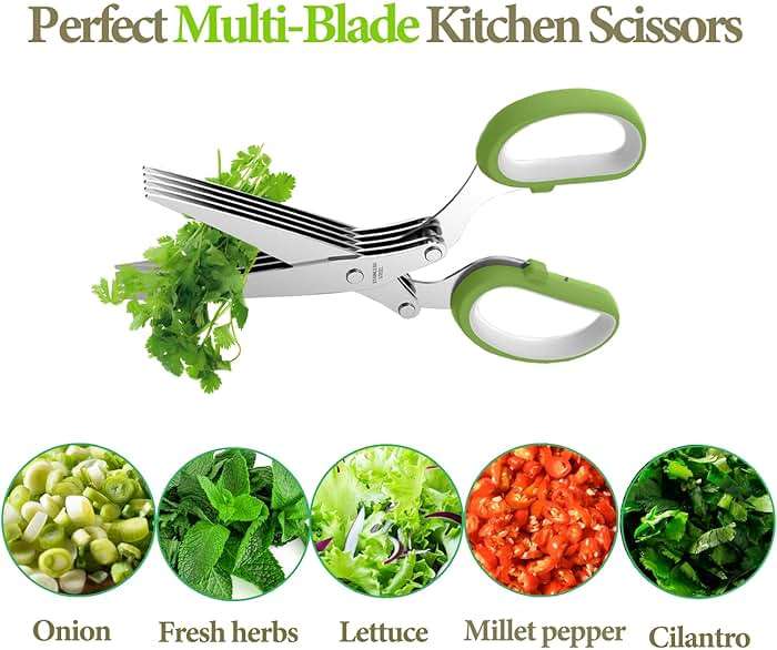 2026 Upgraded Herb Scissors, Effortless Herb Shears Cutter Tool with Sharp Stainless Steel Blades for Fresh Herbs, Must-Have Kitchen & Cooking Gadget, Green - Image 4