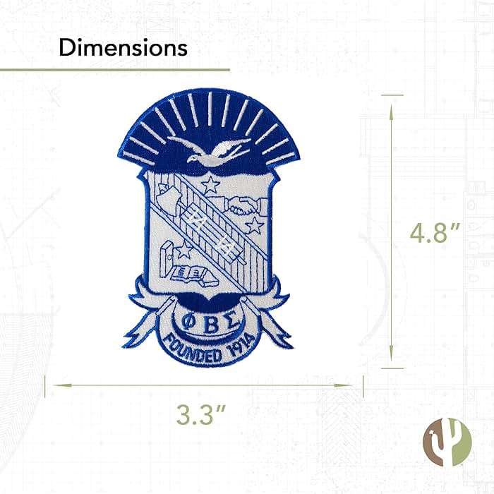 Desert Cactus Phi Beta Sigma Fraternity 4.85 inch Embroidered Appliqué Sew or Iron On Greek Blazer Jacket Pants Bag Sigma (4.85 Crest Patch) Multicolored - Image 3