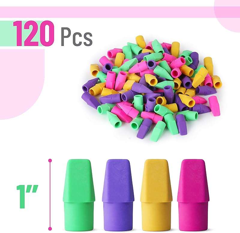 Mr. Pen Erasers for Pencils, 120 Pack, Pencil Top Erasers, Eraser Caps, Cap Tops, Topper Erasers. Ereaser - Image 2