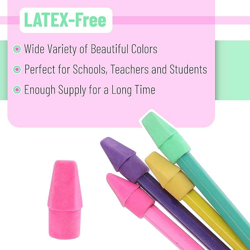 Mr. Pen Erasers for Pencils, 120 Pack, Pencil Top Erasers, Eraser Caps, Cap Tops, Topper Erasers. Ereaser - Image 4