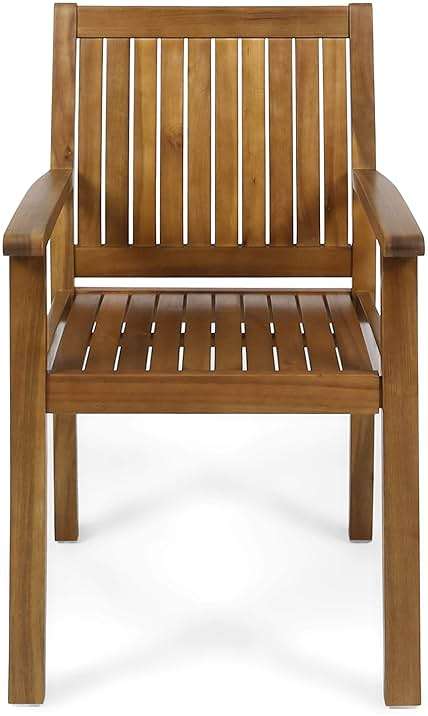 Christopher Knight Home Teague Outdoor Acacia Wood Dining Chairs (Set of 2), Teak Finish - Image 6