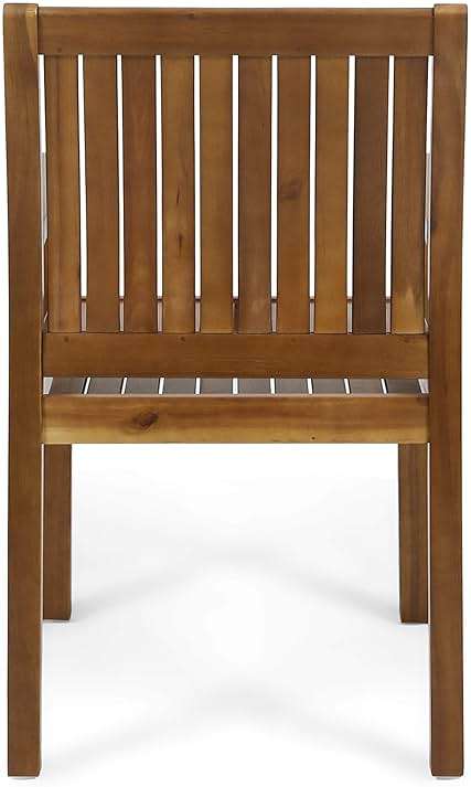 Christopher Knight Home Teague Outdoor Acacia Wood Dining Chairs (Set of 2), Teak Finish - Image 7