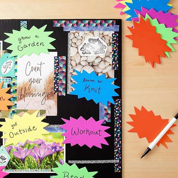 Juvale Neon Starburst Tags - Vibrant Neon for Vision Board & Poster Supplies - Smooth Writing Surface for Bulletin Board Cutouts - Name Tags & Classroom Decor - 60 Ct, 3 x 5 in, 6 Colors - Image 3