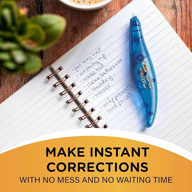BIC Wite-Out Brand Exact Liner Correction Tape, 19.6 Feet, White, Fast, Clean and Easy to Use Tear-Resistant Tape, 10-Count - Image 3