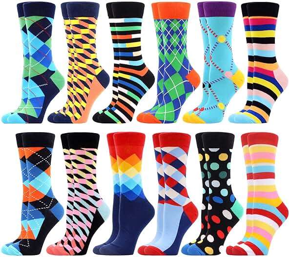 WeciBor Women's Funny Colorful Novelty Pattern Cotton Crew Socks Funky Gifts for Mum - Image 1