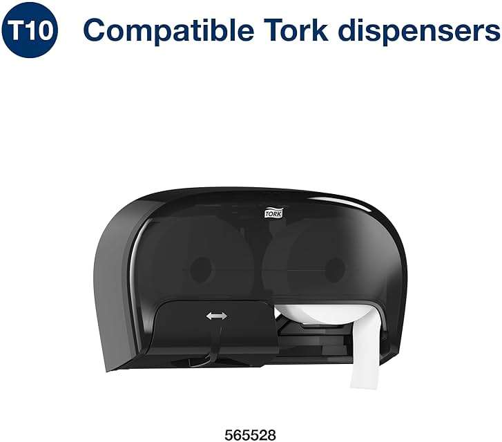 Tork OptiCore® Mid-size Toilet Paper Roll White T10, Universal, 2-ply, 12 x 2000 sheets, 160090 - Image 6