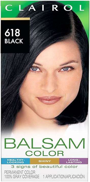 Clairol Balsam Permanent Hair Dye, 618 Black Hair Color, Pack of 1 - Image 1
