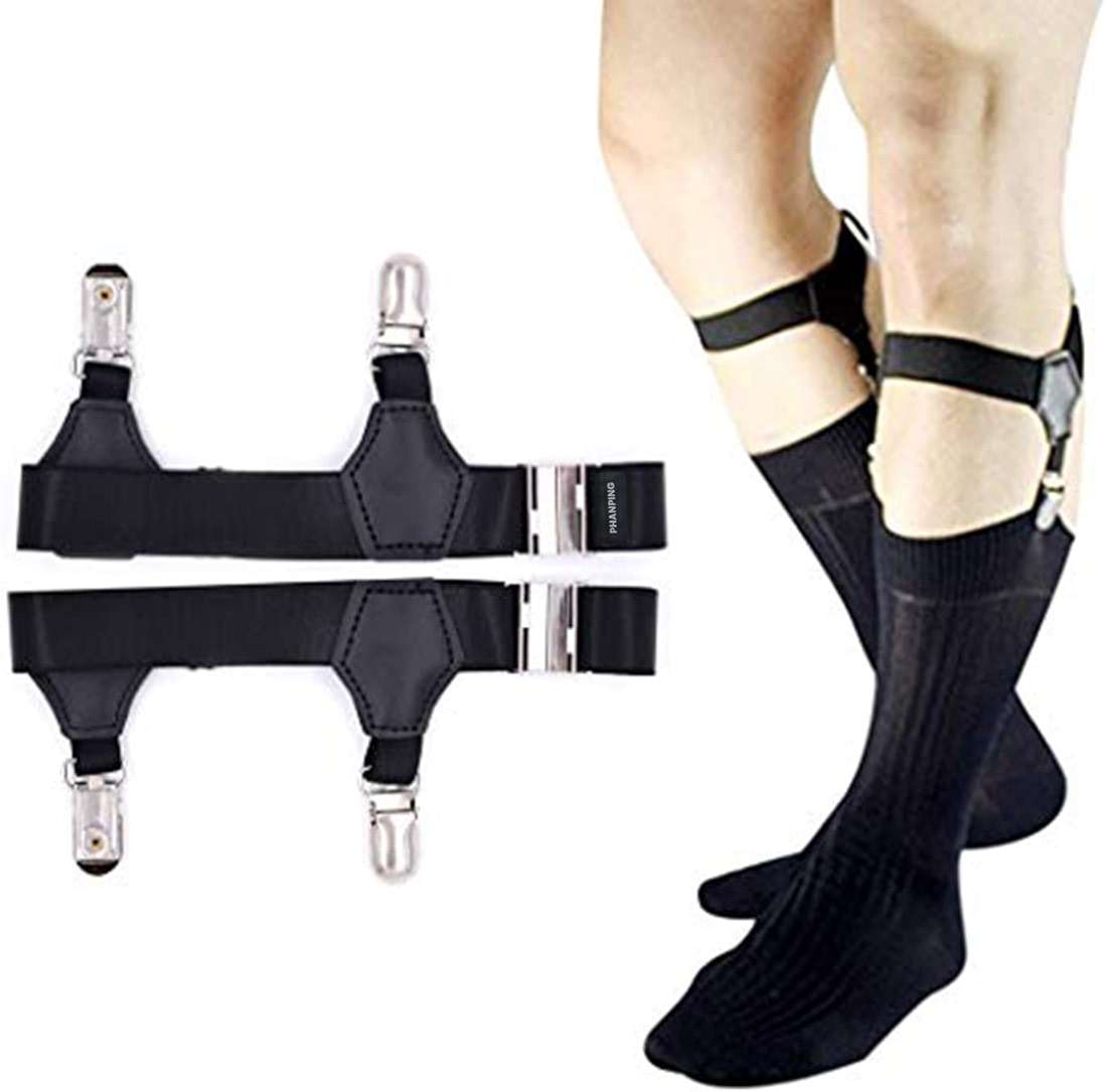 Mens Sock Garters Belt Adjustable 2-pack Sturdy Clip Suspenders - Image 1