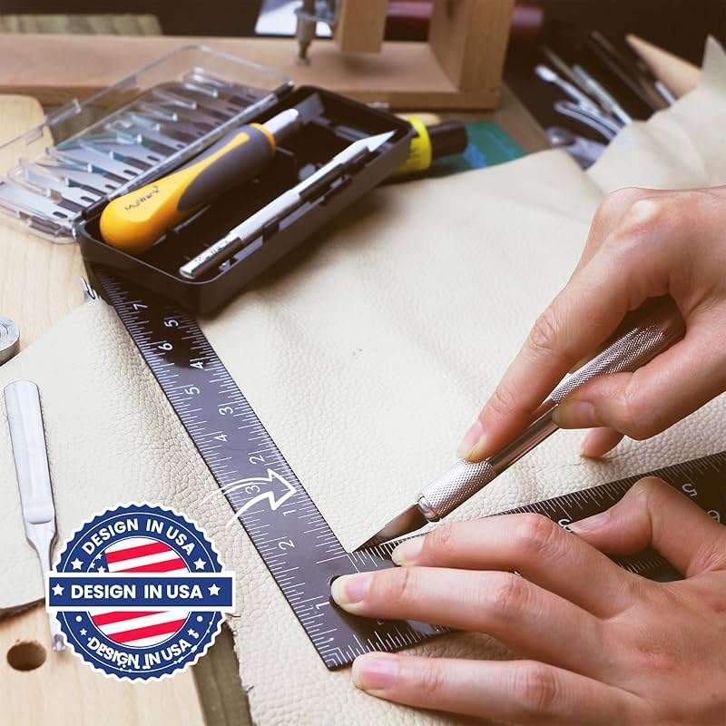 MulWark Exacto Knife Set | Craft Knife Kit | 16pc Precision Craft Hobby Kit with Razor Sharp Knives for Wood, Crafting, Leather, Scrapbooking & Modeling - Image 3