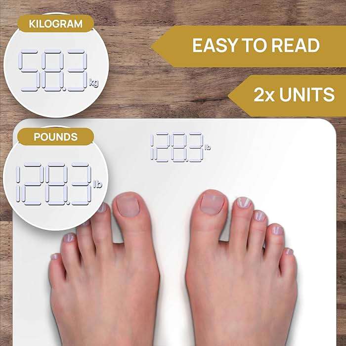 INEVIFIT Bathroom Scale, Highly Accurate Digital Bathroom Body Scale, Measures Weight up to 400 lbs. Includes Batteries - Image 2