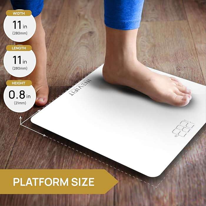 INEVIFIT Bathroom Scale, Highly Accurate Digital Bathroom Body Scale, Measures Weight up to 400 lbs. Includes Batteries - Image 4