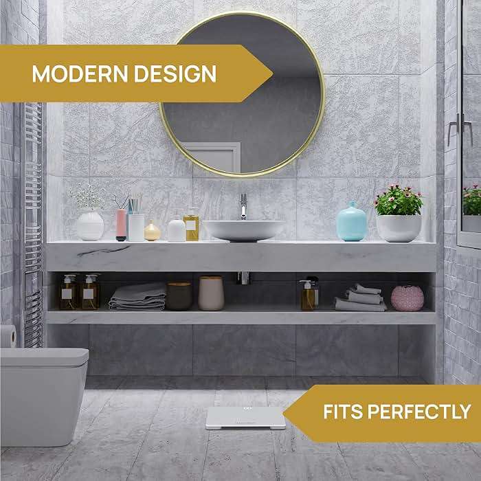 INEVIFIT Bathroom Scale, Highly Accurate Digital Bathroom Body Scale, Measures Weight up to 400 lbs. Includes Batteries - Image 6