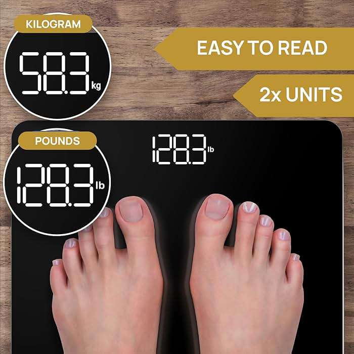 INEVIFIT Bathroom Scale, Highly Accurate Digital Bathroom Body Scale, Measures Weight up to 400 lbs. Includes Batteries - Image 2