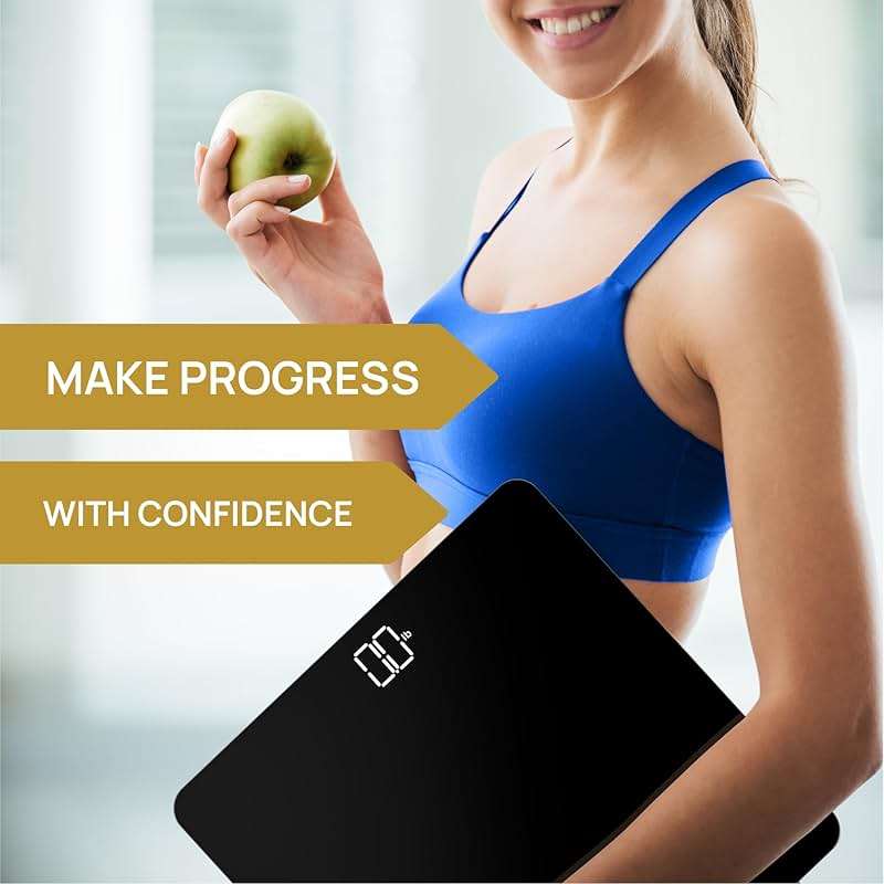 INEVIFIT Bathroom Scale, Highly Accurate Digital Bathroom Body Scale, Measures Weight up to 400 lbs. Includes Batteries - Image 3