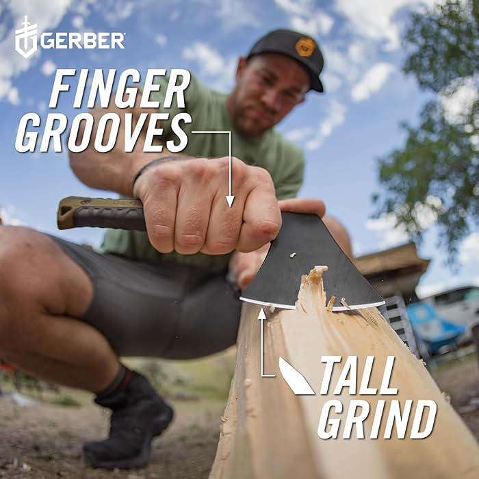 Gerber Gear Pack Hatchet - 3.5" Steel Blade Axe with Full Tang - Survival, Bushcraft and Camping Gear - with Mountable Nylon Sheath - Brown - Image 4