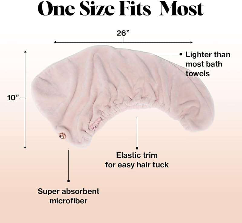Kitsch Microfiber Hair Towel Wrap for Women - Super Absorbent Hair Drying Towel - Quick Dry, Anti-Frizz - for Long & Short, Wet & Curly Hair - Blush - Image 3