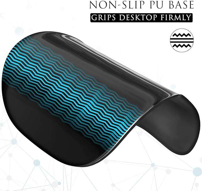 MROCO Ergonomic Mouse Pad with Gel Wrist Rest, 9.4 x 8.1 in, Black | Ergonomic Shape Design for Pain Relief, Cooling Feel Gel Cushioning for Wrist Comfort, Smooth Lycra Surface, Non-Slip PU Base - Image 6