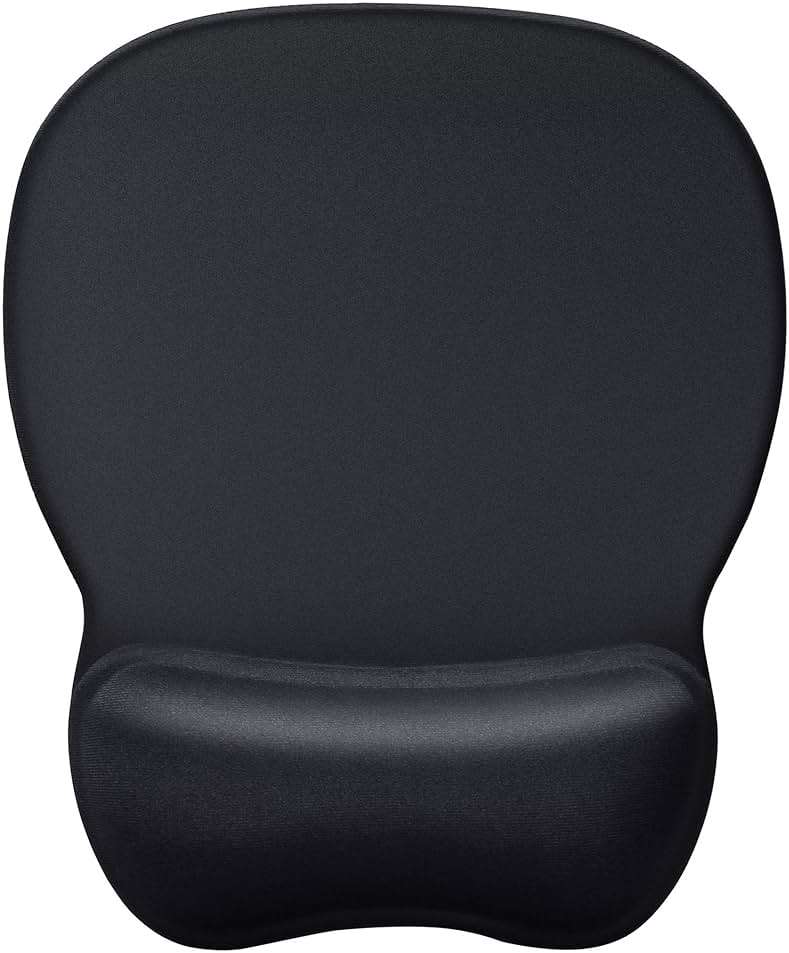 MROCO Ergonomic Mouse Pad with Gel Wrist Rest, 9.4 x 8.1 in, Black | Ergonomic Shape Design for Pain Relief, Cooling Feel Gel Cushioning for Wrist Comfort, Smooth Lycra Surface, Non-Slip PU Base - Image 9