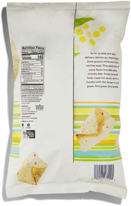 365 by Whole Foods Market, Organic White Corn Tortilla Chips Thin and Crispy, 12 Ounce - Image 4