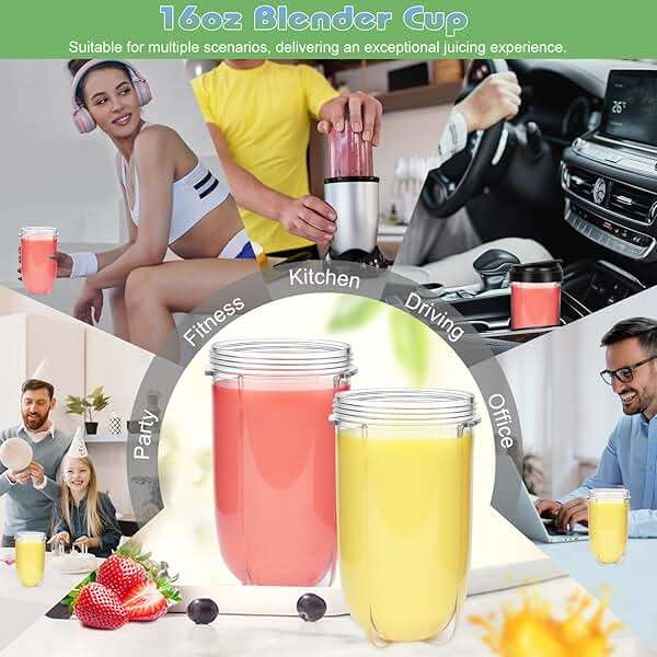 2 PCS Replacement Cups For Magic Bullet Replacement Parts 16OZ Blender Cups Jar compatible with 250W Magic Bullet MB1001 Series Juicer Mixer - Image 7