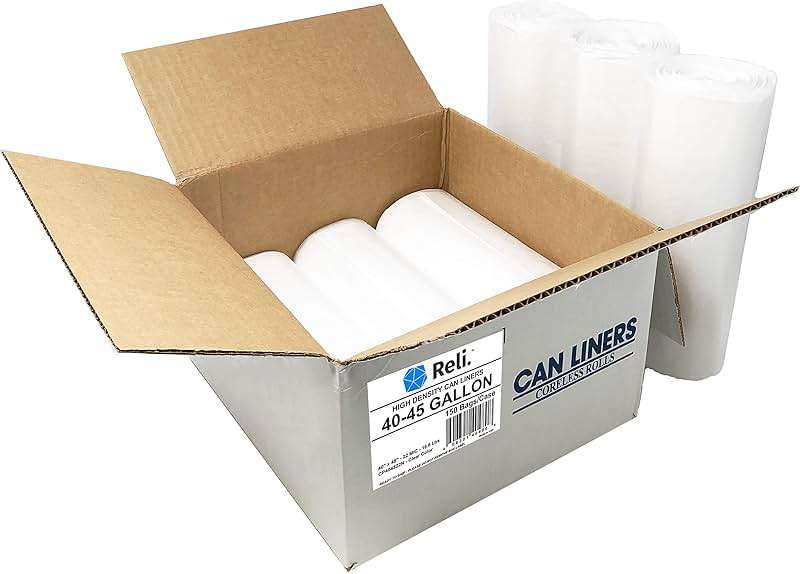 Reli. Premium 40 to 45 Gallon Trash Bags Heavy Duty | 150 Trash Bags with Ties | Super Sizeable, Clear, Serious Garbage Cleanup - Image 4