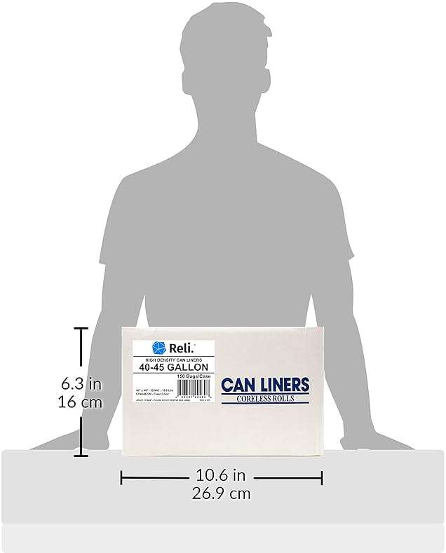 Reli. Premium 40 to 45 Gallon Trash Bags Heavy Duty | 150 Trash Bags with Ties | Super Sizeable, Clear, Serious Garbage Cleanup - Image 6