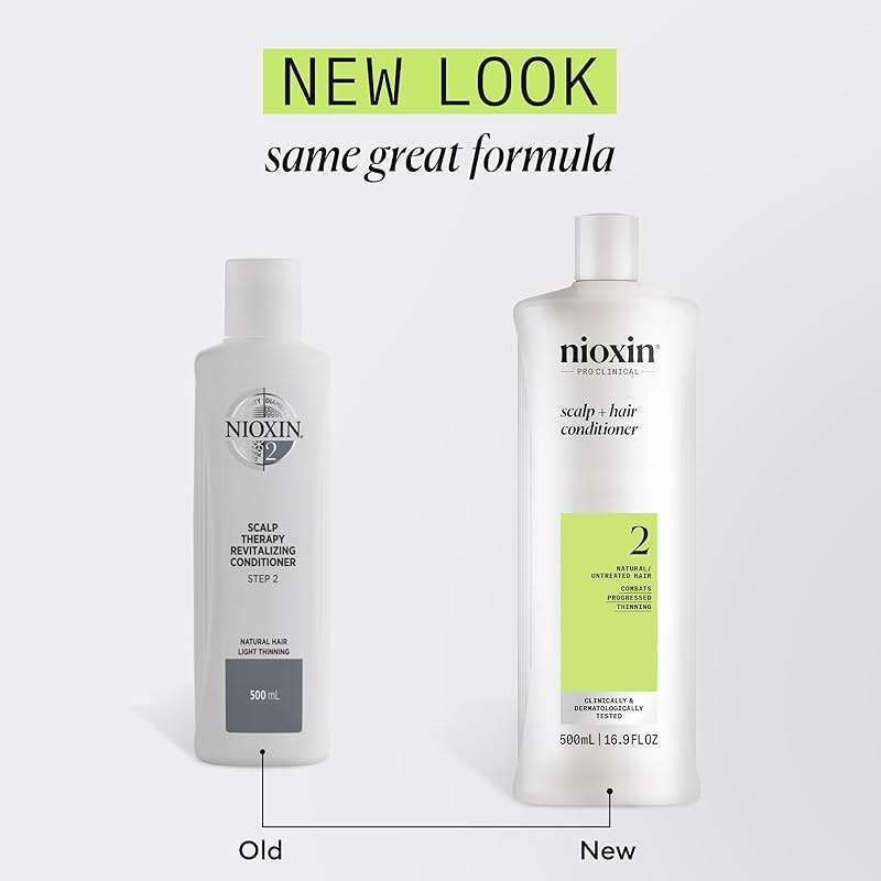 NIOXIN System 2 Scalp + Hair Thickening Conditioner for Natural Hair with Progressed Thinning | Boost Hair Density with Niacinamide & Biotin | Refreshed Scalp with Healthy Shine - Image 2