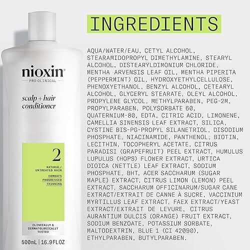 NIOXIN System 2 Scalp + Hair Thickening Conditioner for Natural Hair with Progressed Thinning | Boost Hair Density with Niacinamide & Biotin | Refreshed Scalp with Healthy Shine - Image 9