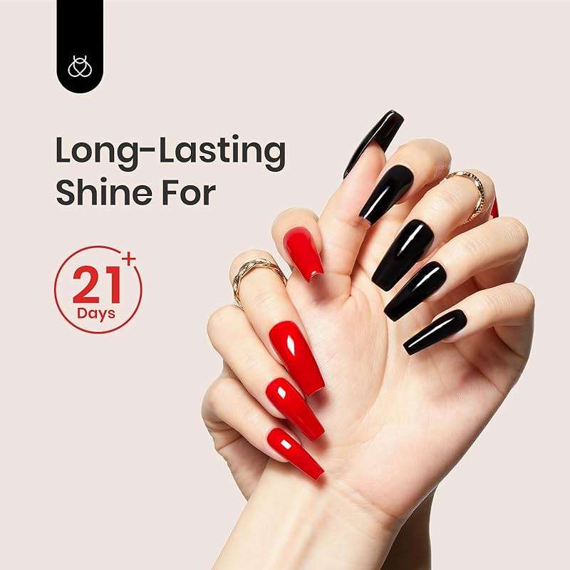 Beetles 2 Pcs 15ml No Wipe Gel Top Coat and Base Coat Set - Shine Finish and Long Lasting Soak Off LED Nail Lamp Gel Base Top Coat Stay Lock Shine Duo Finish Nail Art Design Manicure Gifts for Women - Image 4