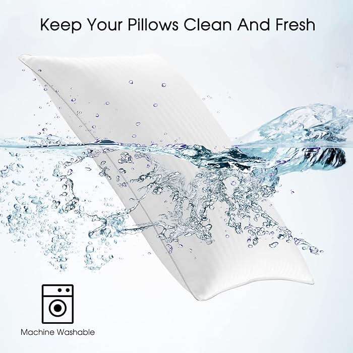 Basic Beyond King Size Bed Pillow - 2 Pack Hotel Collection Super Soft Down Alternative Pillow for Sleeping, 20x36 Inches - Image 4