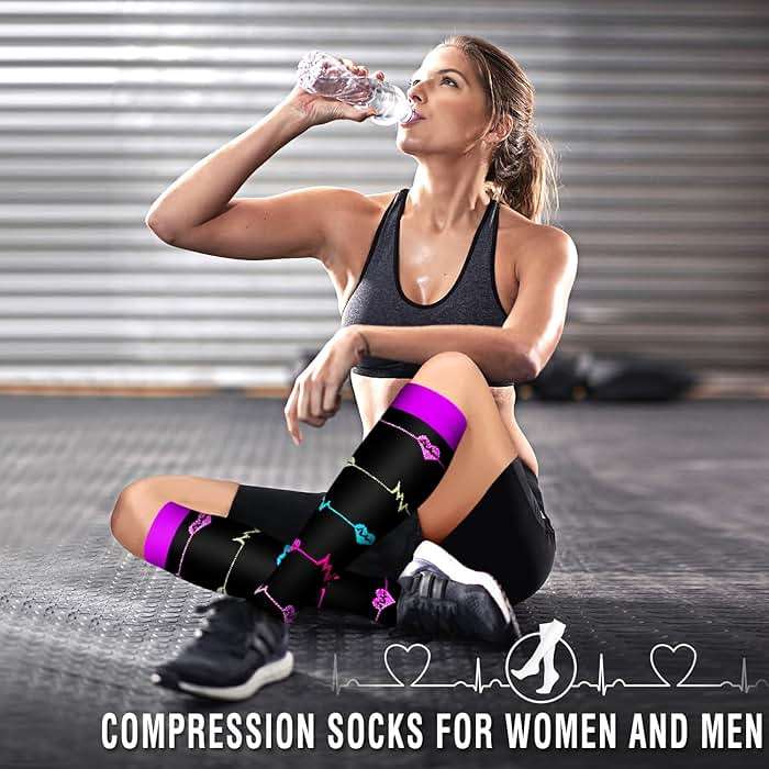 6 Pack Copper Compression Socks for Women and Men Circulation-Best Support for Medical,Running,Nursing,Athletic - Image 2