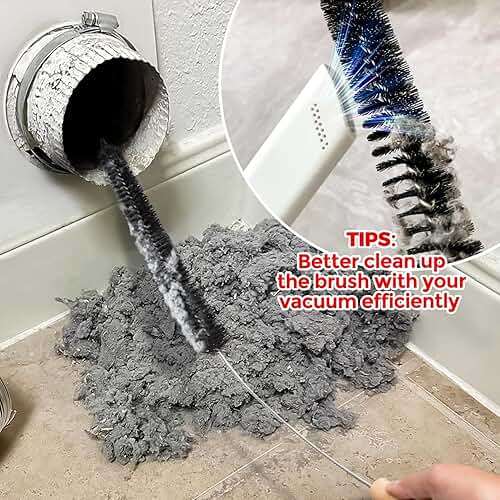 Holikme Dryer Vent Cleaner Kit 2 Pack - Household Cleaning Supplies 304 Stainless Steel Dryer Lint Brush Home Essentials for Lint Trap Dust Vacuum Brush - Image 4
