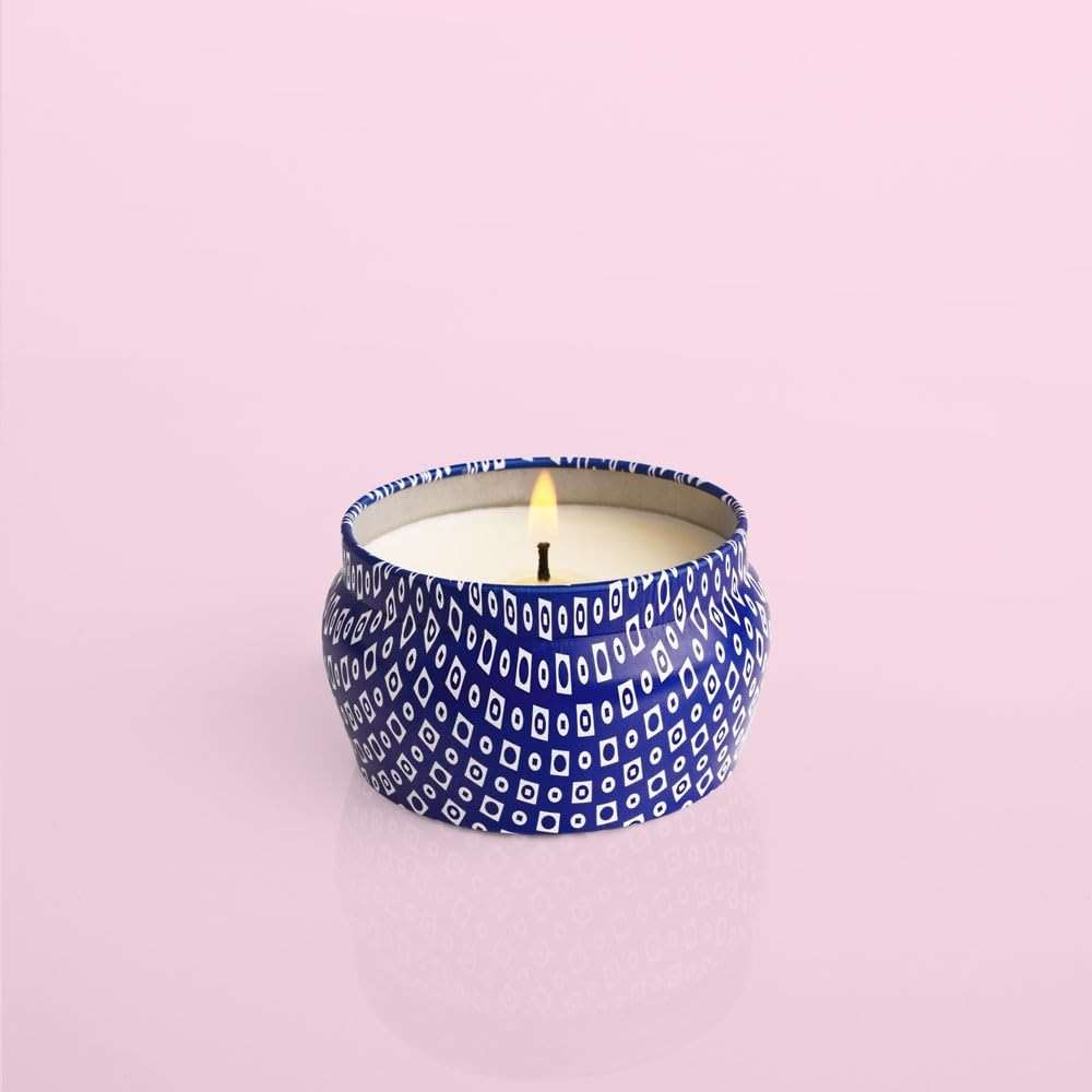 Capri Blue Volcano Scented Mini Tin Jar Candle - Luxury Candles for Home Scented with Tropical Fruit & Sugared Citrus - Soy Candle Wax Blend (Blue, 3 oz) - Image 2