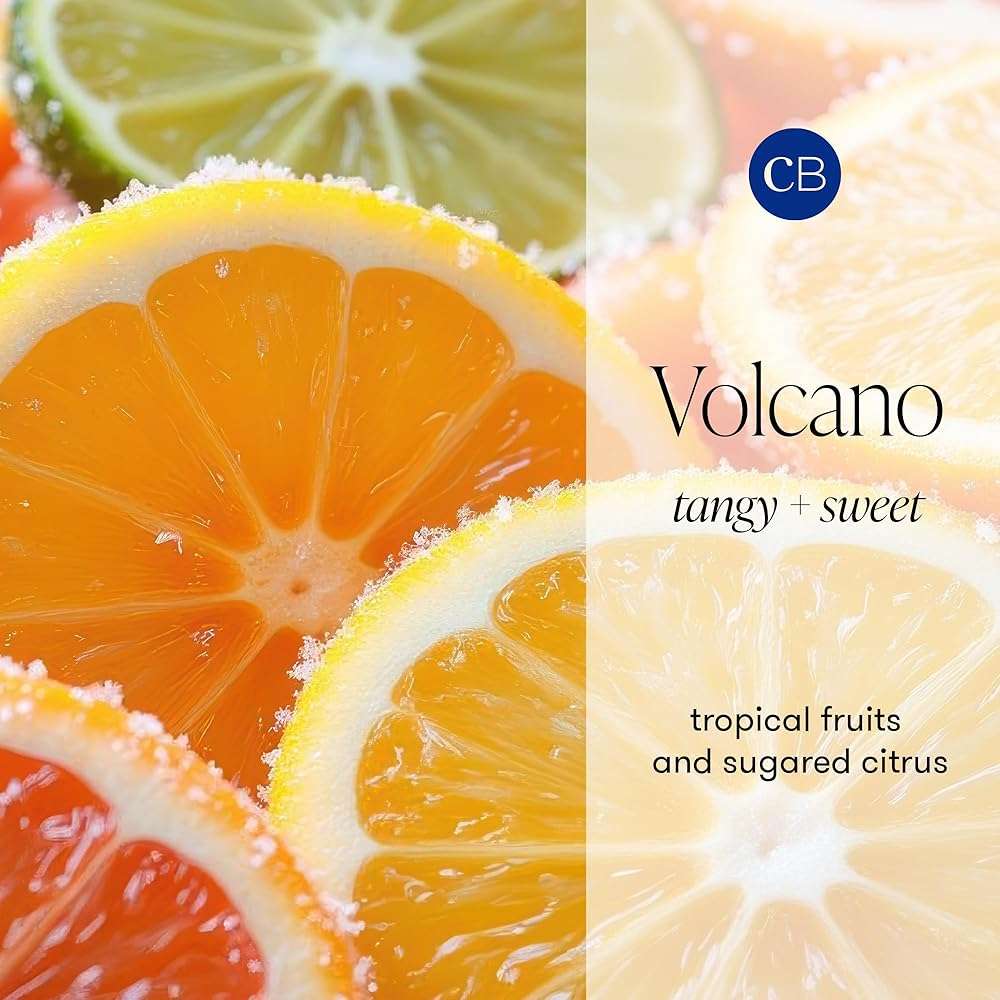 Capri Blue Volcano Scented Mini Tin Jar Candle - Luxury Candles for Home Scented with Tropical Fruit & Sugared Citrus - Soy Candle Wax Blend (Blue, 3 oz) - Image 3