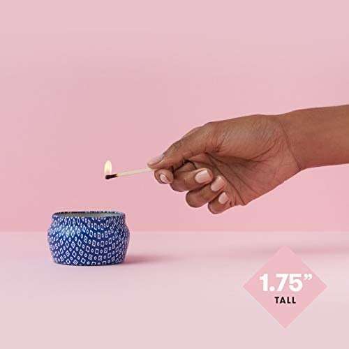 Capri Blue Volcano Scented Mini Tin Jar Candle - Luxury Candles for Home Scented with Tropical Fruit & Sugared Citrus - Soy Candle Wax Blend (Blue, 3 oz) - Image 5