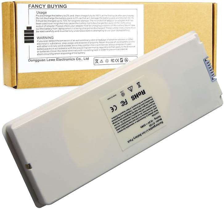 Fancy Buying New A1181 Battery for Apple 13" MacBook A1185 (Mid. / Late 2006, Mid. / Late 2007, Early/Late 2008, Early/Mid. 2009) Fits MA254 MA255 MB402 MA566 MA561 MA699 MA700 MB061 MB062 MB402 - Image 1