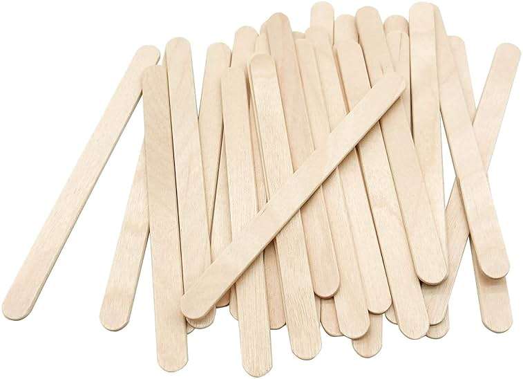 KTOJOY 200 Pcs Craft Sticks Ice Cream Sticks Natural Wood Popsicle Craft Sticks 4.5 inch Length Treat Sticks Ice Pop Sticks for DIY Crafts - Image 1