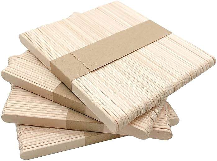 KTOJOY 200 Pcs Craft Sticks Ice Cream Sticks Natural Wood Popsicle Craft Sticks 4.5 inch Length Treat Sticks Ice Pop Sticks for DIY Crafts - Image 2