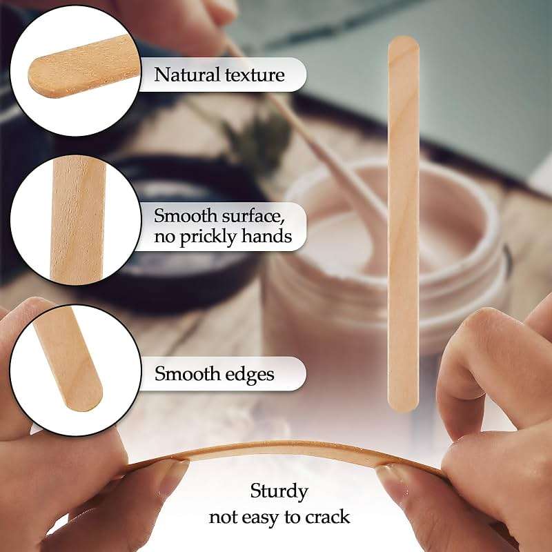 KTOJOY 200 Pcs Craft Sticks Ice Cream Sticks Natural Wood Popsicle Craft Sticks 4.5 inch Length Treat Sticks Ice Pop Sticks for DIY Crafts - Image 7