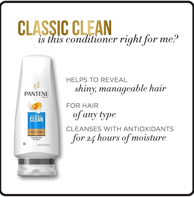 Pantene Classic Clean Conditioner, 24 fl oz, Twin Pack - Image 5