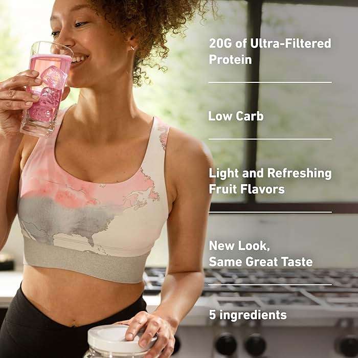 Isopure Clear Whey Isolate Protein Powder, Lactose Free, Gluten Free, Naturally Flavored, Mixed Berry, 20g Protein Per Serving, 14.1 Oz, 16 Servings (Packaging May Vary) - Image 4