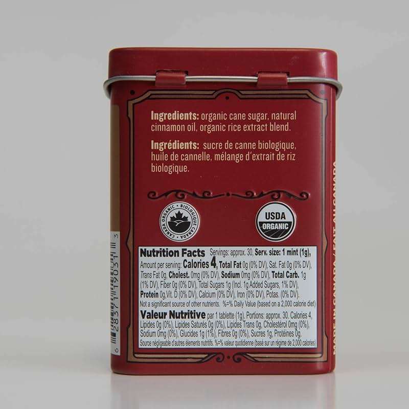 Clawhammer Organic Mints | USDA Certified Organic, Gluten Free, Non-GMO, Kosher | Hot Cinnamon, 30 Count Tin - Image 2