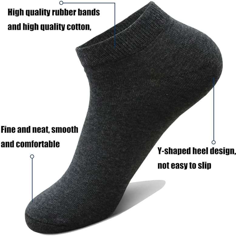 Light up in the Dark 10 Pairs Ankle Socks No Show Sock Low-Cut Athletic Men Women Cotton Socks - Image 2