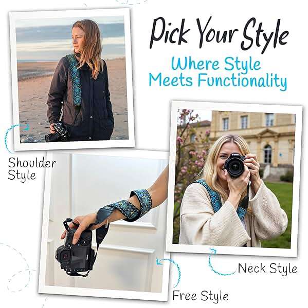 Art Tribute Camera Strap, Vintage Embroidered Neck Shoulder & Crossbody Camera Strap for DSLR Mirrorless Cameras, Fits Canon Nikon Sony Fujifilm, Quick Release, Photographer Gift, Blue - Image 7