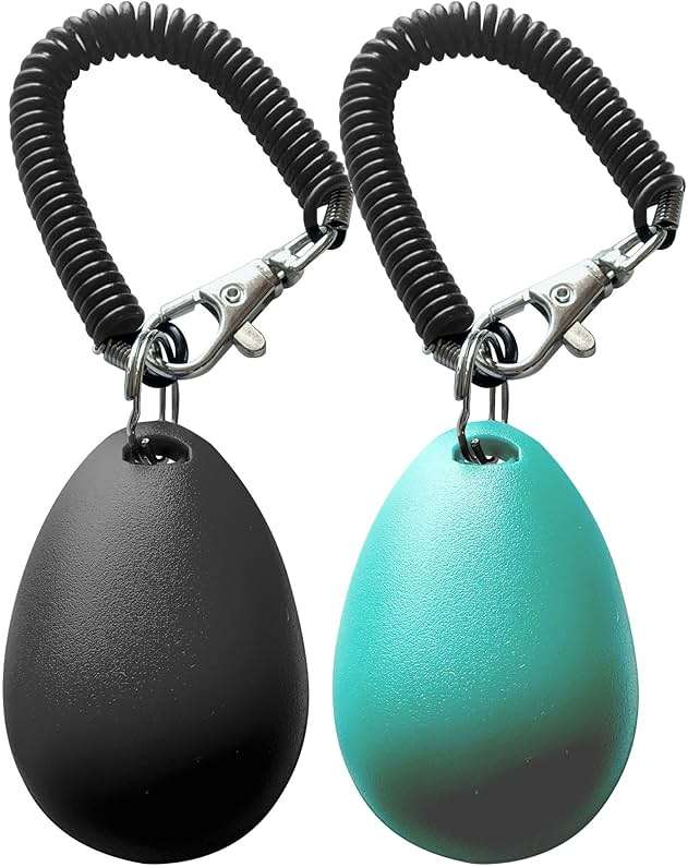 HoAoOo Pet Training Clicker with Wrist Strap - Dog Training Clickers (New Black + Blue) - Image 2