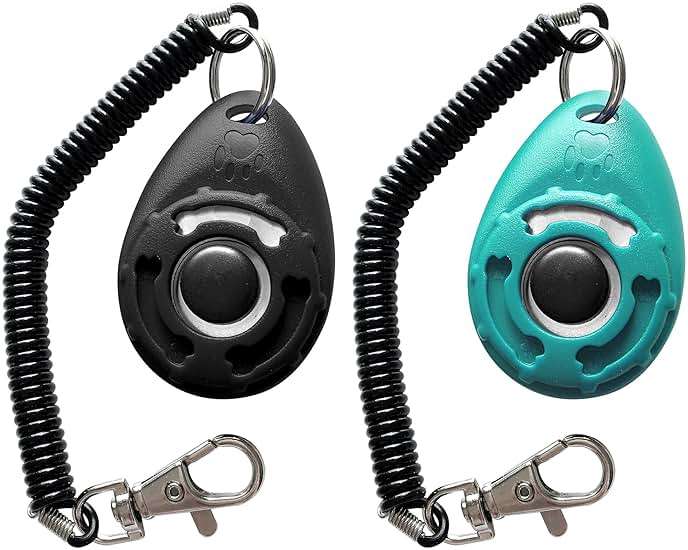 HoAoOo Pet Training Clicker with Wrist Strap - Dog Training Clickers (New Black + Blue) - Image 3